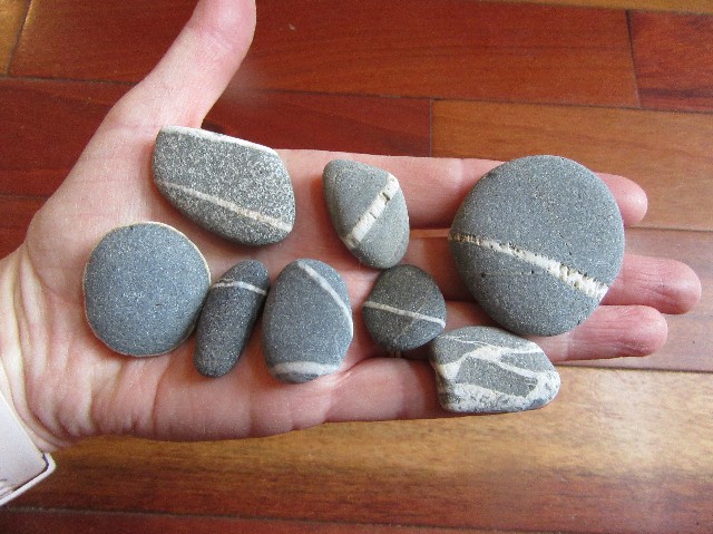 Striped Beach Stones 10 Unique Stones under 3 inches